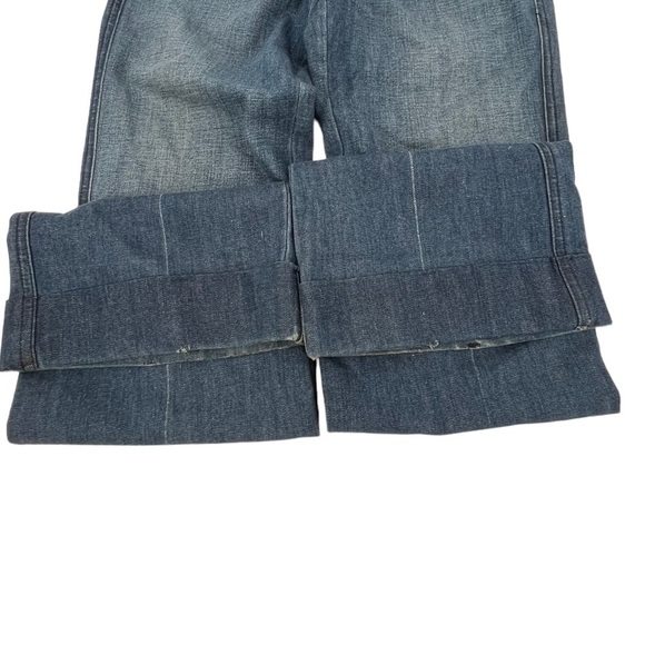 Meli Melo Wide Leg Cuffed Frayed Hem Denim Jeans Size 25 Women's - Picture 6 of 6